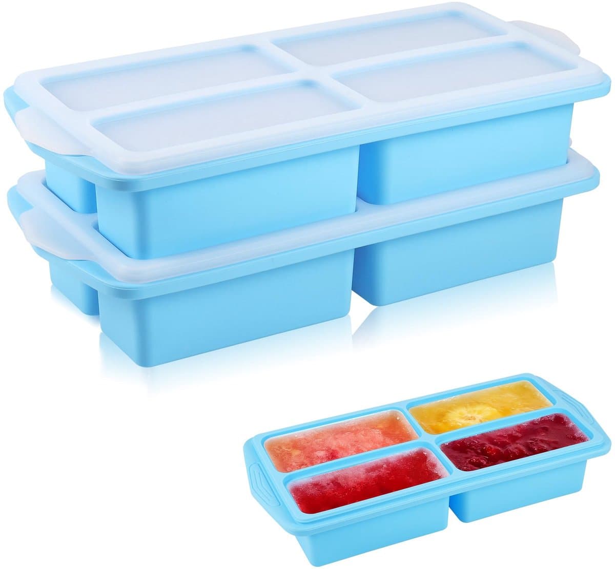 Dailygoods- Vriesbakjes met Deksel - Siliconen Voedselcontainer - Soepvriezer - Vaatwasmachinebestendig - 1 Kop/250 ml - Stapelbaar Ontwerp - Voedselcontainers