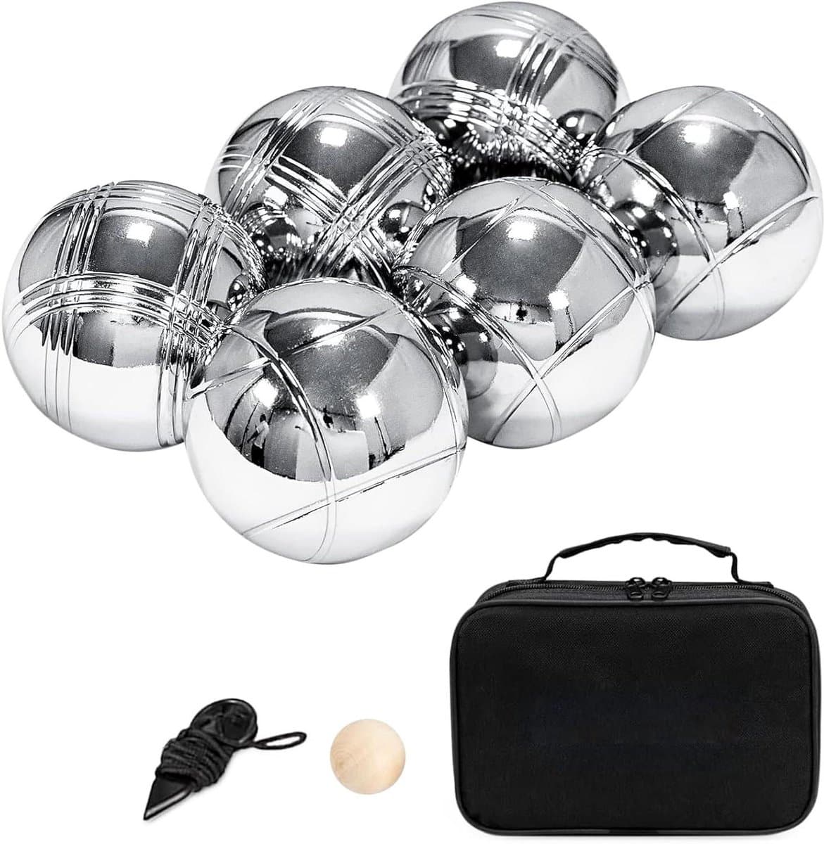 Metalen Ballenset - Outdoor Kit - Familiespellen Buiten - Duurzame Rolervaring - 7.25 cm Bal - Zilver