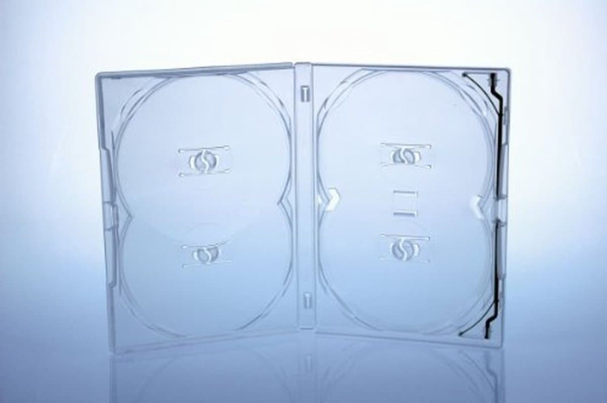 Dailygoody - Solidchoice - Dailygoody - DVD Case Multibox - Set van 5 - Voor 4 Schijven - Transparant - Ideaal voor opslag - Geschikt voor multimedia - Kleur: transparant