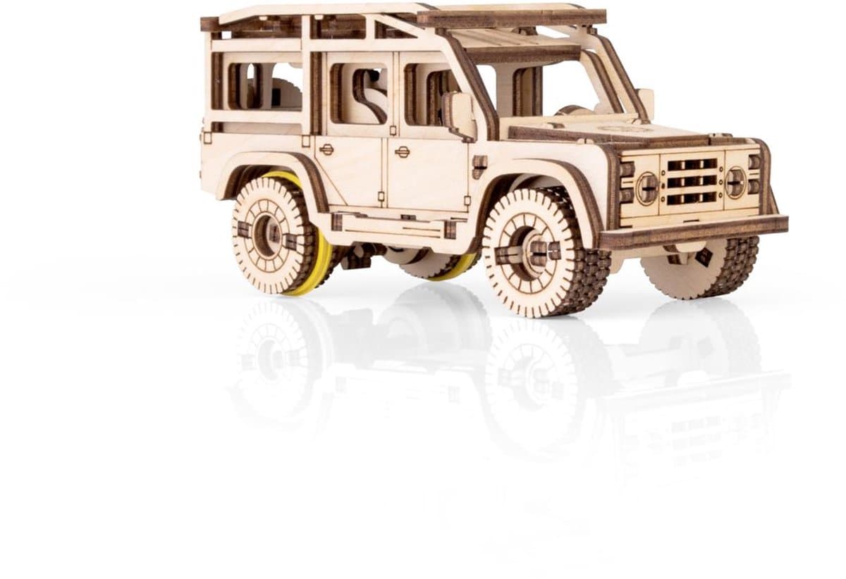 Eco Wood Art Modelbouwpakket SUV - 3D Puzzel - Miniatuur Bouwpakket Volwassenen - DIY - Knutselen - Hout