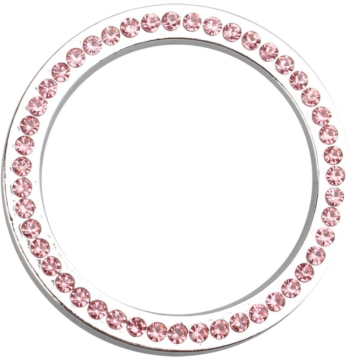 Dailygoods- Startknop - 2pcs Bling Ring Embleem - Ultra-shiny Kristallen - Roestvrij en Corrosiebestendig - Sterke Dubbelzijdige Tape - Perfecte Pasvorm - Startknopring