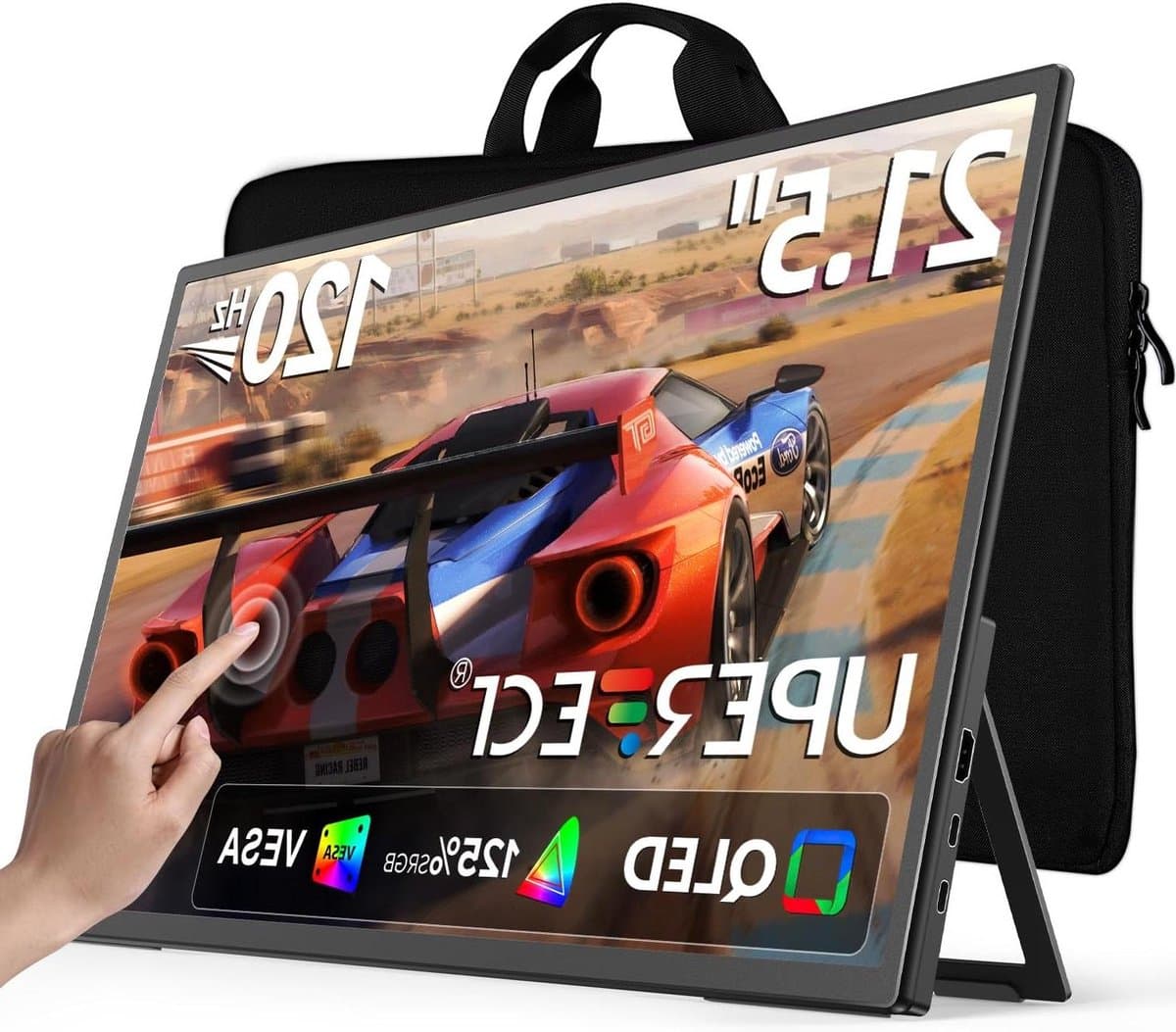 Draagbare Touchscreen Monitor - Extern Scherm - Productiviteit Verhogend - 10-Punts Multitouch - 215 Inch - Zwart