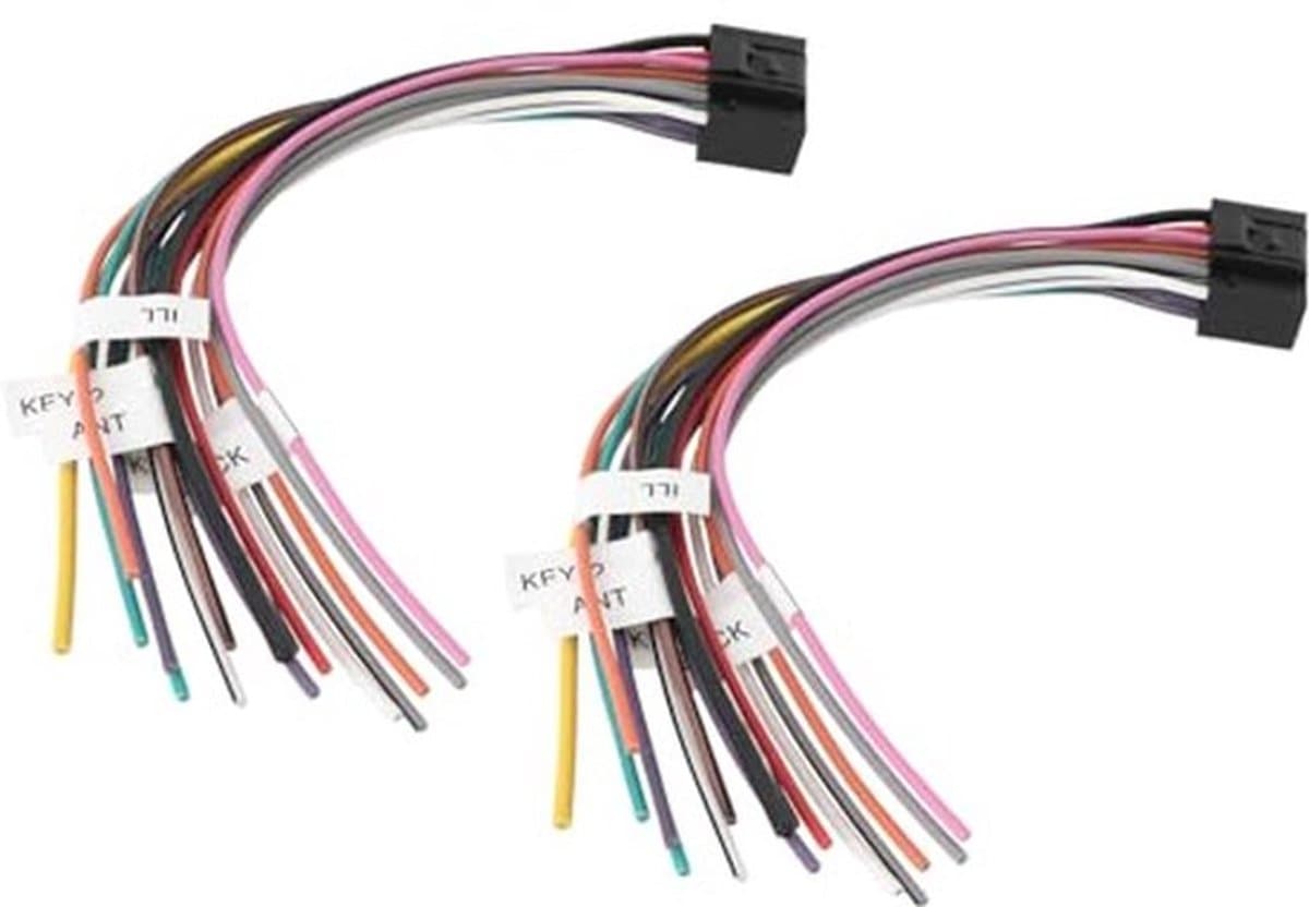 2Pcs Android ISO Radio Bedrading Harness Adapter Vervanging voor de meeste Android Hosts met een Standaard 16-Pin Voedingsaansluiting