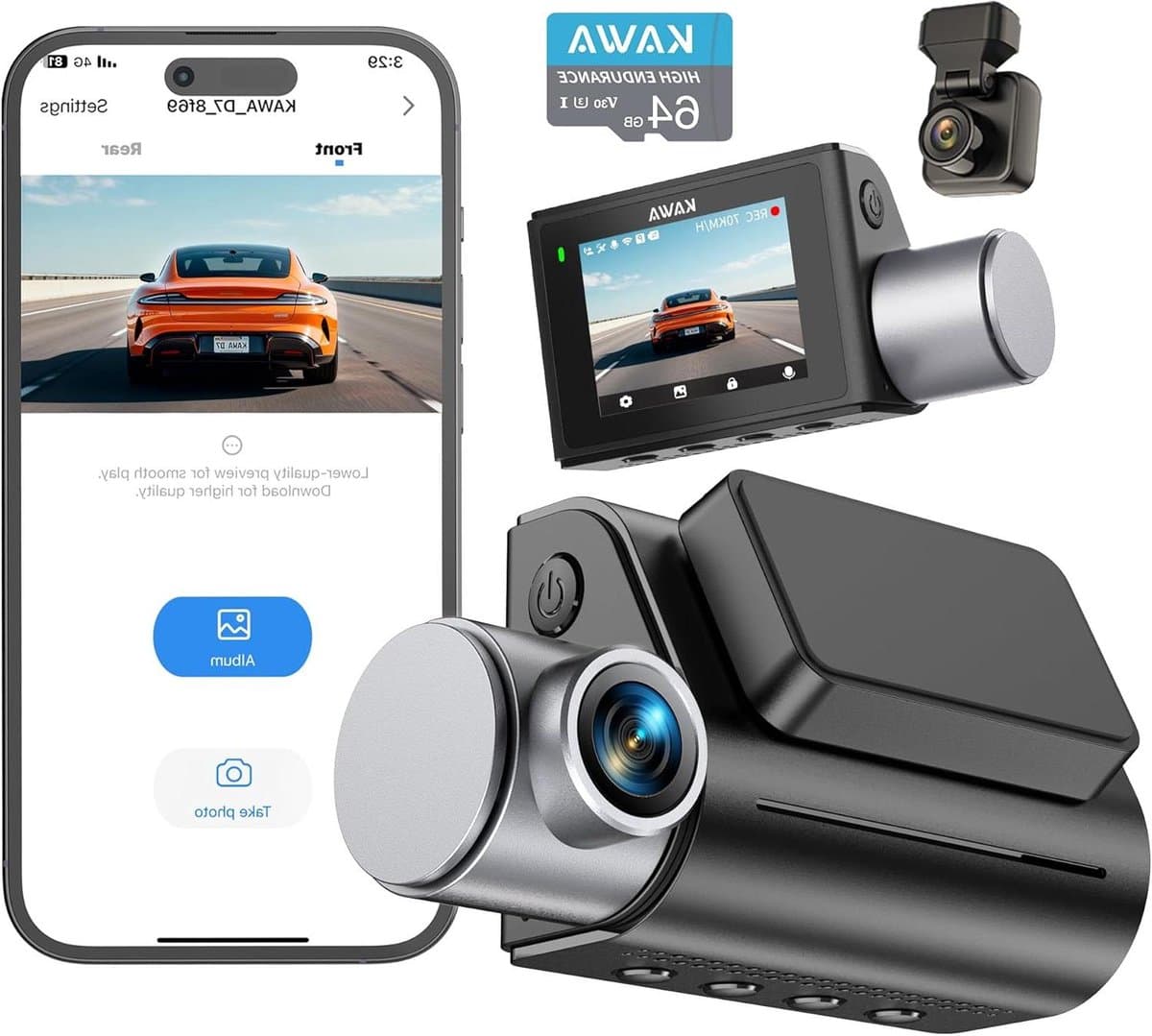Auto Camera - Dubbele Dashcam - Veilig Rijden - Spraakbesturing GPS - 4K HDR - Zwart