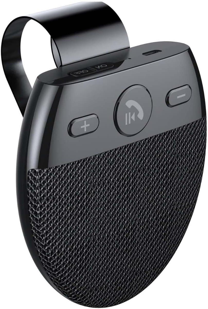 Bluetooth Autoluidspreker - Carkit Handsfree - Veilig Bellen - Ruisonderdrukking - 8.5 x 8 cm - Zwart