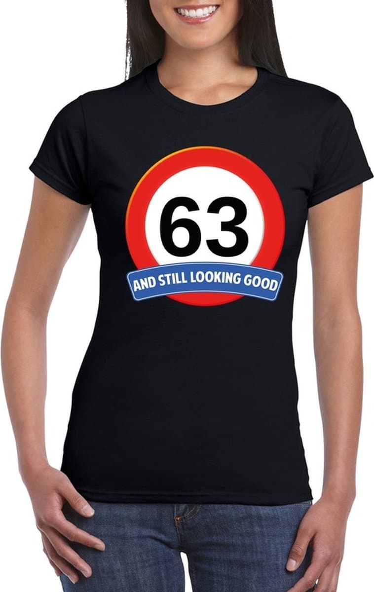 Verjaardag cadeau shirt - 63 jaar and still looking good t-shirt - zwart - dames - Leefijd thema XL