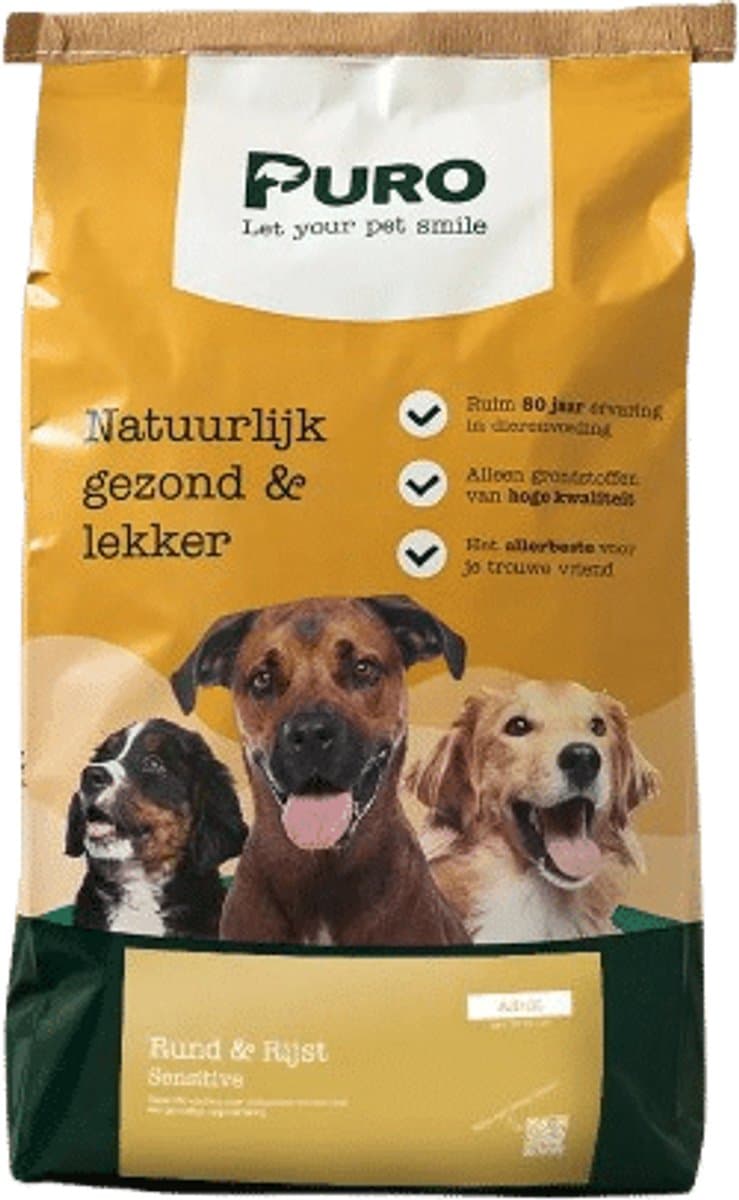 Puro Sensitive - Rund en Rijst - Hondenvoer - 5 kg