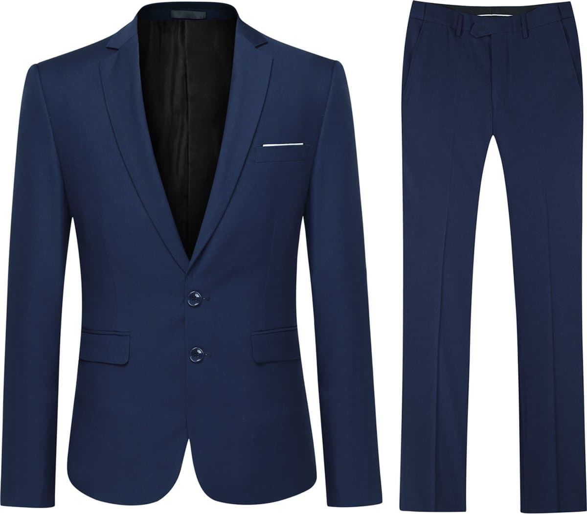 Allthemen Heren 2-Piece Slim Fit Pak - Tweeknoops zakelijk Pak - L