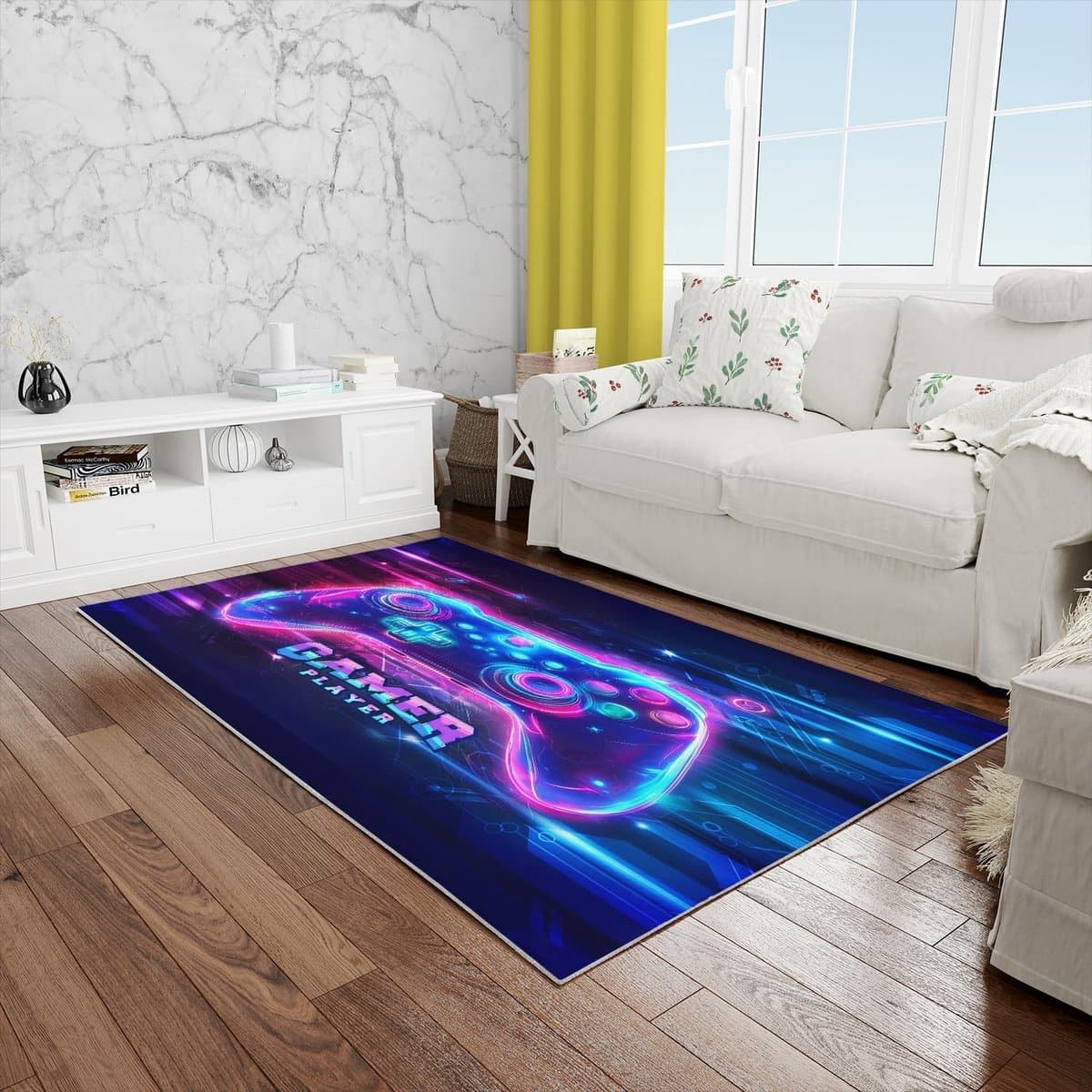 Zachte en Antislip Spelcontroller Tapijt, Fluffy Vloermat voor Gaming, Wasbaar en Comfortabel, 160 x 220 cm