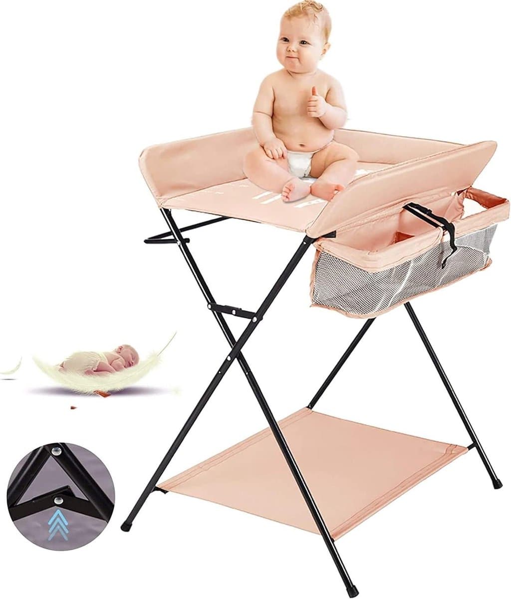 Baby Verschoontafel - Luiertafel Verzorgingstafel - Babyverzorging Thuis - In Hoogte Verstelbaar - 80 x 66 x 98 cm
