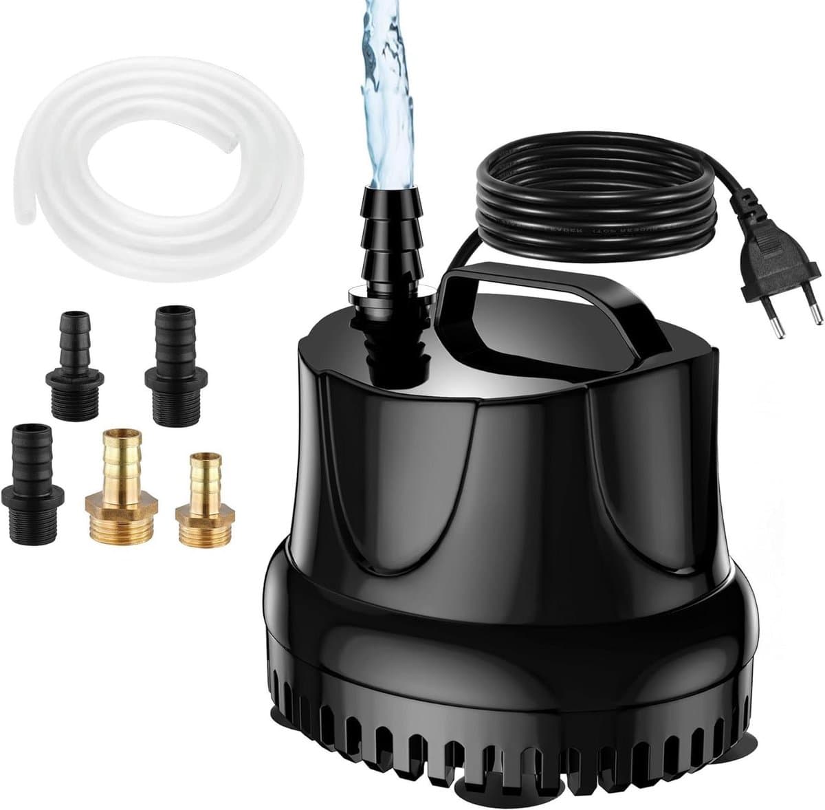 Waterpomp - Dompelpomp Fontein - Aquarium Onderhoud - Droge Brand Beveiliging - 1500 L/u - Zwart
