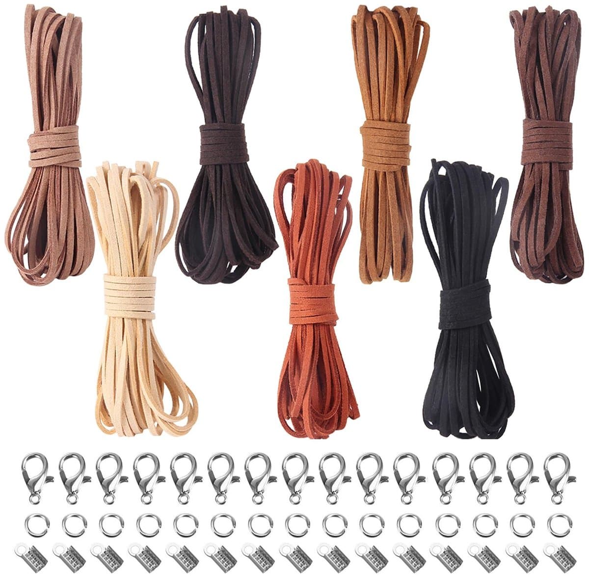 Dailygoods- Leren Koord 5 m x 3 mm - Waxkoord - Leren Koord voor Ketting - Kunstsuède - Doe-Het-Zelf Armbanden - Sieraden Handwerk - Sieradenkoord