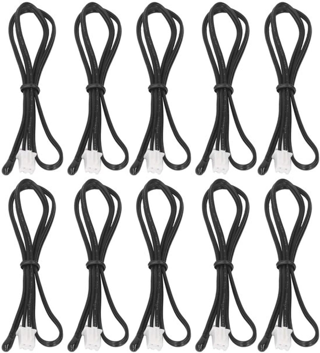 10K temperatuursensorprobe - thermistor - waterdicht - roestbestendig - betrouwbaar voor airconditioning - koelkast - waterdispenser - PVC-materiaal - 10 stuks