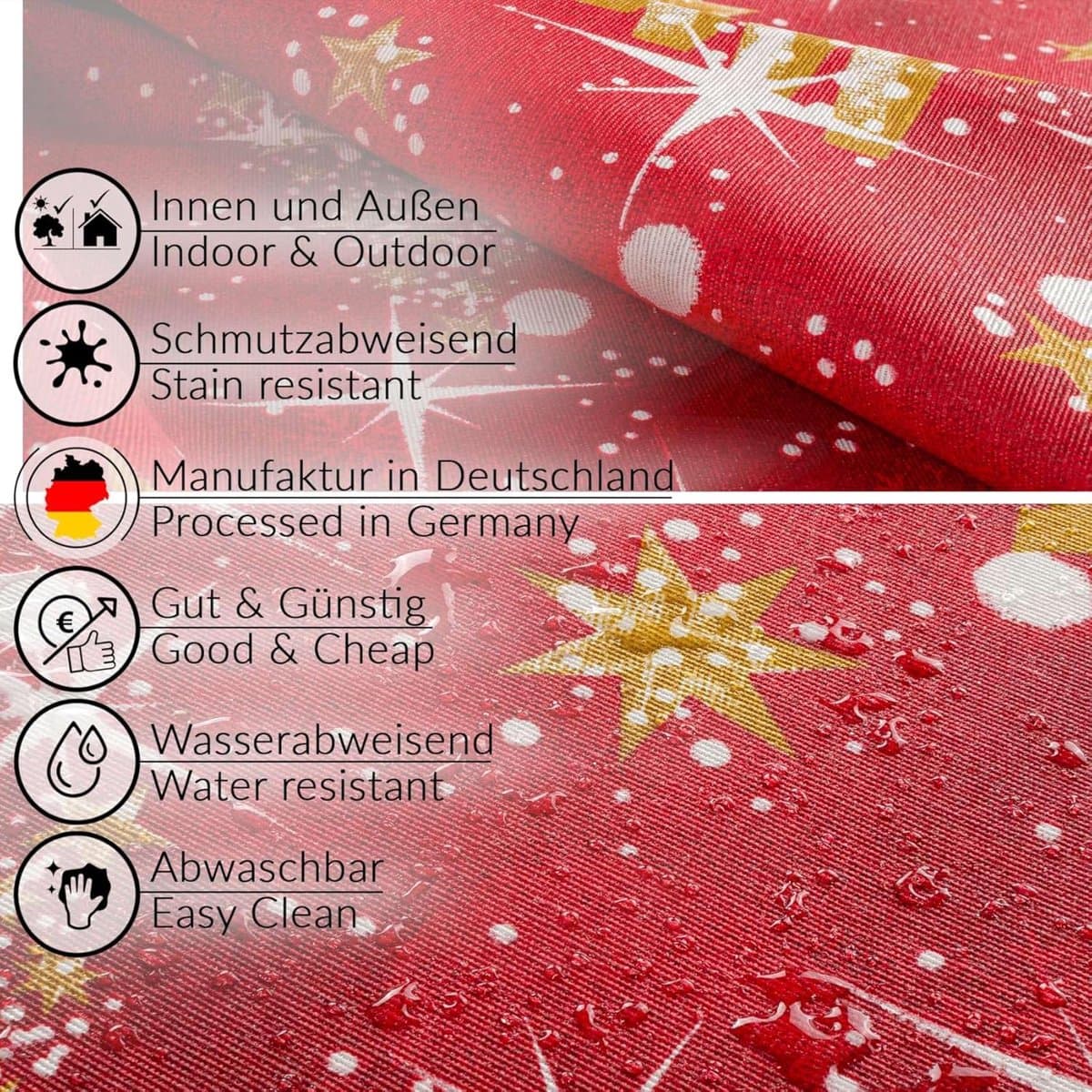 Tafelkleed stof - Afwasbaar linnen - Eettafel beschermen - Waterafstotend gecoat - 140 cm rond - Kerstbeige