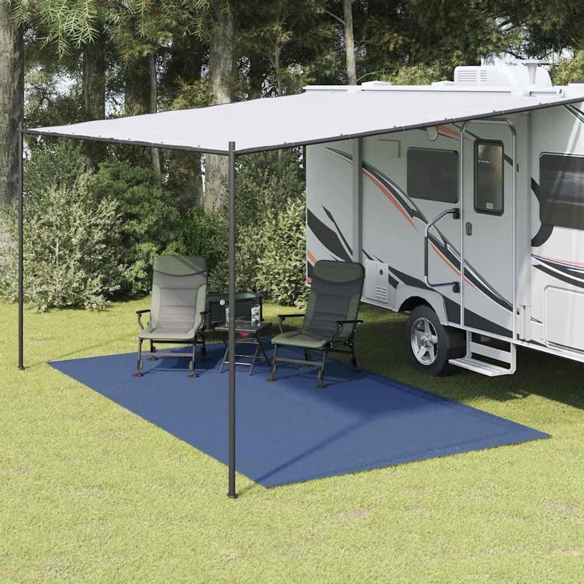 Tenttapijt - Outdoor mat - Camping comfort - Antislip PVC coating - 600 x 350 cm - Blauw