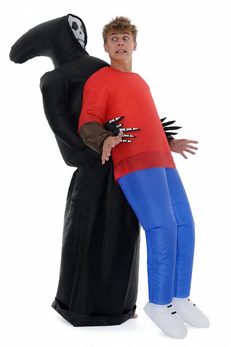 KIMU® Opblaas Kostuum Gedragen Door Geest - Opblaasbaar Pak - Geestpak Mascotte Opblaaspak - Opblaasbare Spook Volwassenen Dames Heren Festival