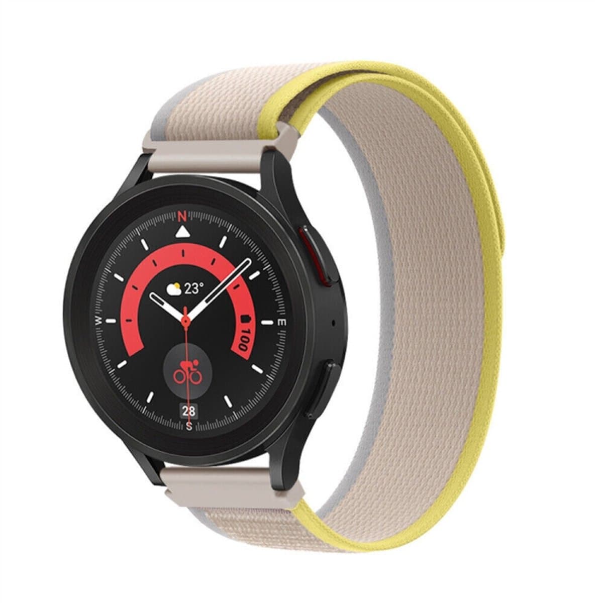 Voor Garmin Forerunner 255 / 745 22 mm universele lus nylon horlogeband (beige wit)
