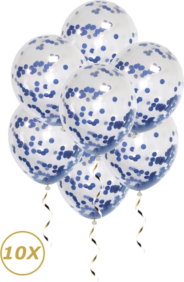 Blauwe Helium Ballonnen Confetti Gender Reveal Geboorte Feest Versiering Ballon Blauw Papier Decoratie - 10 Stuks