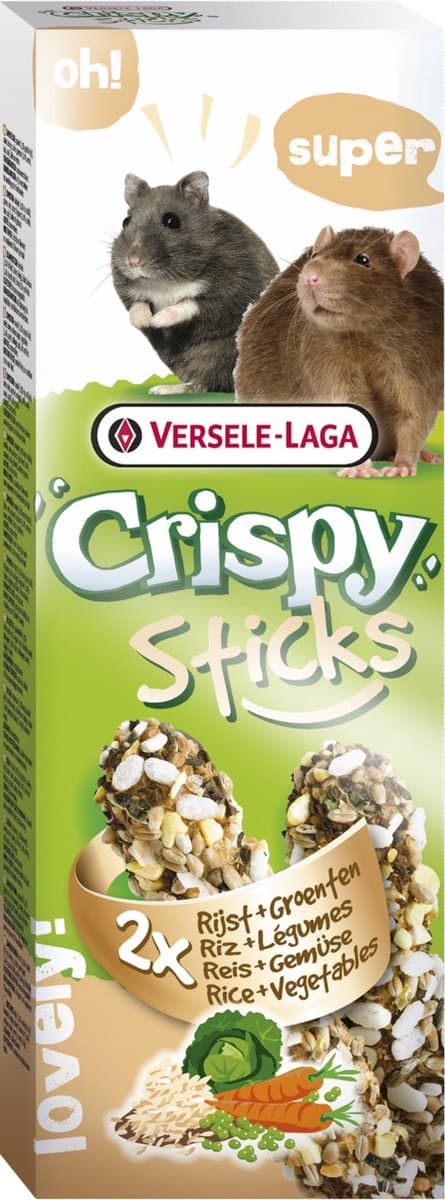 Versele-Laga Crispy Sticks Hamster&Rat - Knaagdiersnack - Groente