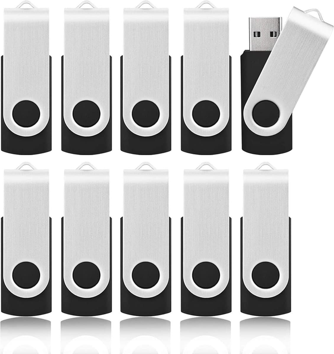 USB-stick 8 GB - 10 stuks - USB 2.0 - Extern Geheugen voor PC, TV, iPad, Auto, Speler en Xbox One