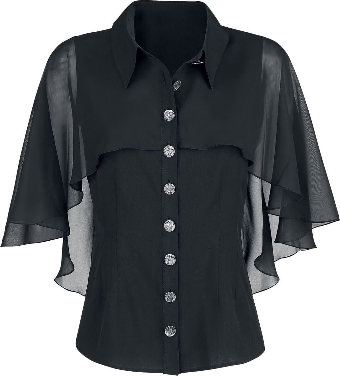 Hell Bunny Draco Dames Blouse - zwart - XS