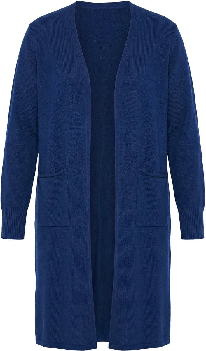 Angel of Style - Dames - Lang vest Straight Fit open model - Donkerblauw - Maat 46+