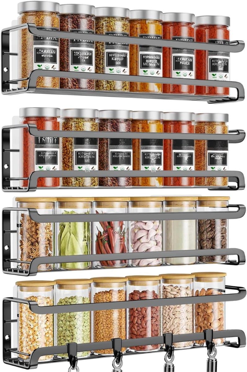 Aura® Kruidenrek ophangbaar - Kruidenrek - Zwart - ‎7cm x 29cm x 7cm
