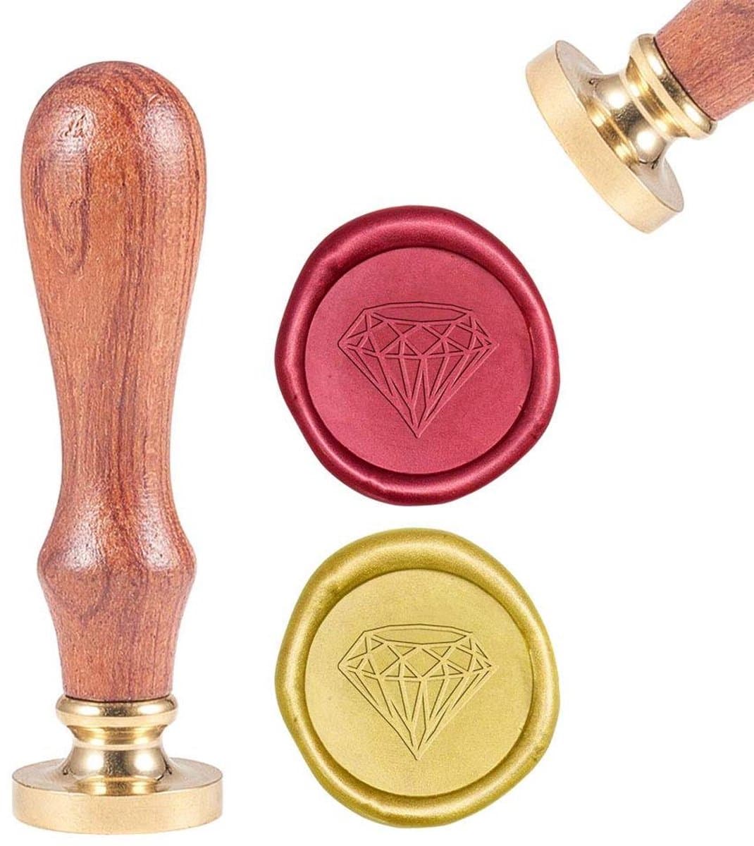 Allecto - Wax Seal Stempel - Retro - Hout - Verwijderbare Messing Seal - Handvat - Envelop - Uitnodiging - Bruiloft - Versiering - Fles Decoratie - Gift Card - Verpakking