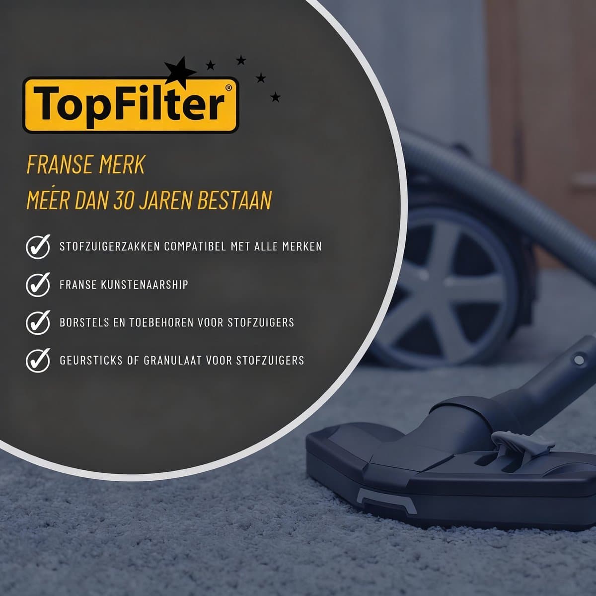 Driehoekige stofzuigerborstel TopFilter