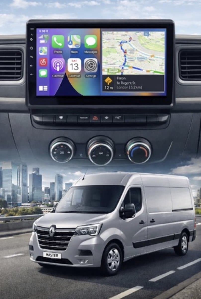 ADIVOX T2 10.1 inch geschikt voor Renault Master vanaf 2020 Android 15 CarPlay/Auto/Wifi/RDS/DSP/5G/DAB+