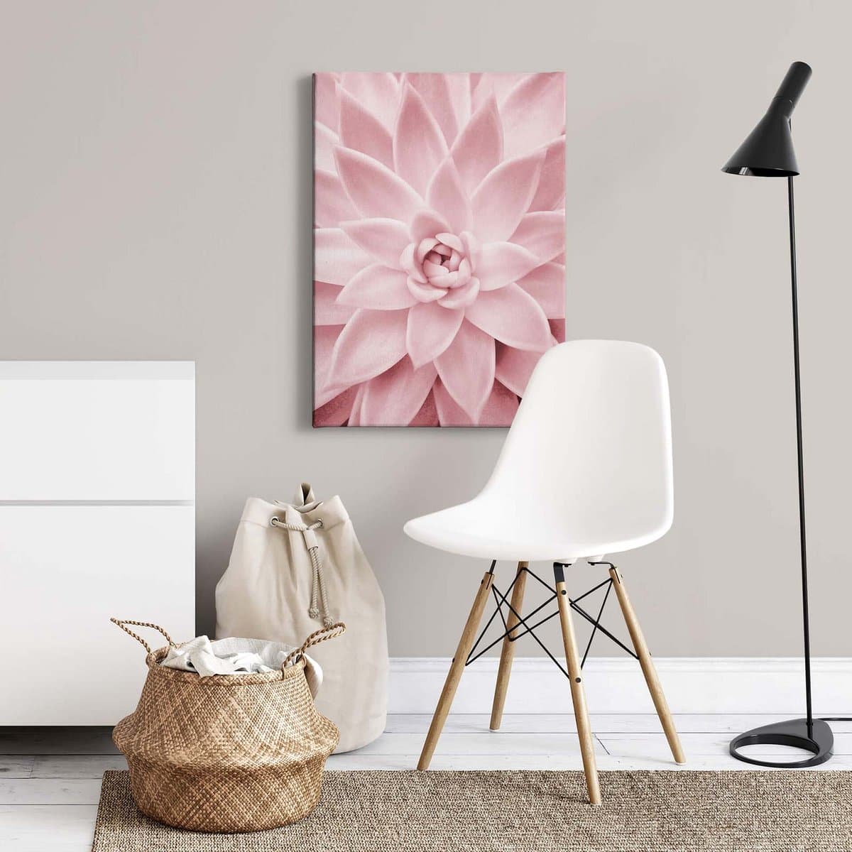 Canvas print DD123118 PinkSucculents A.S. Création 0,5 x 0,7 m Roze Kantoor Hal/Gang Keuken Slaapkamer Woonkamer