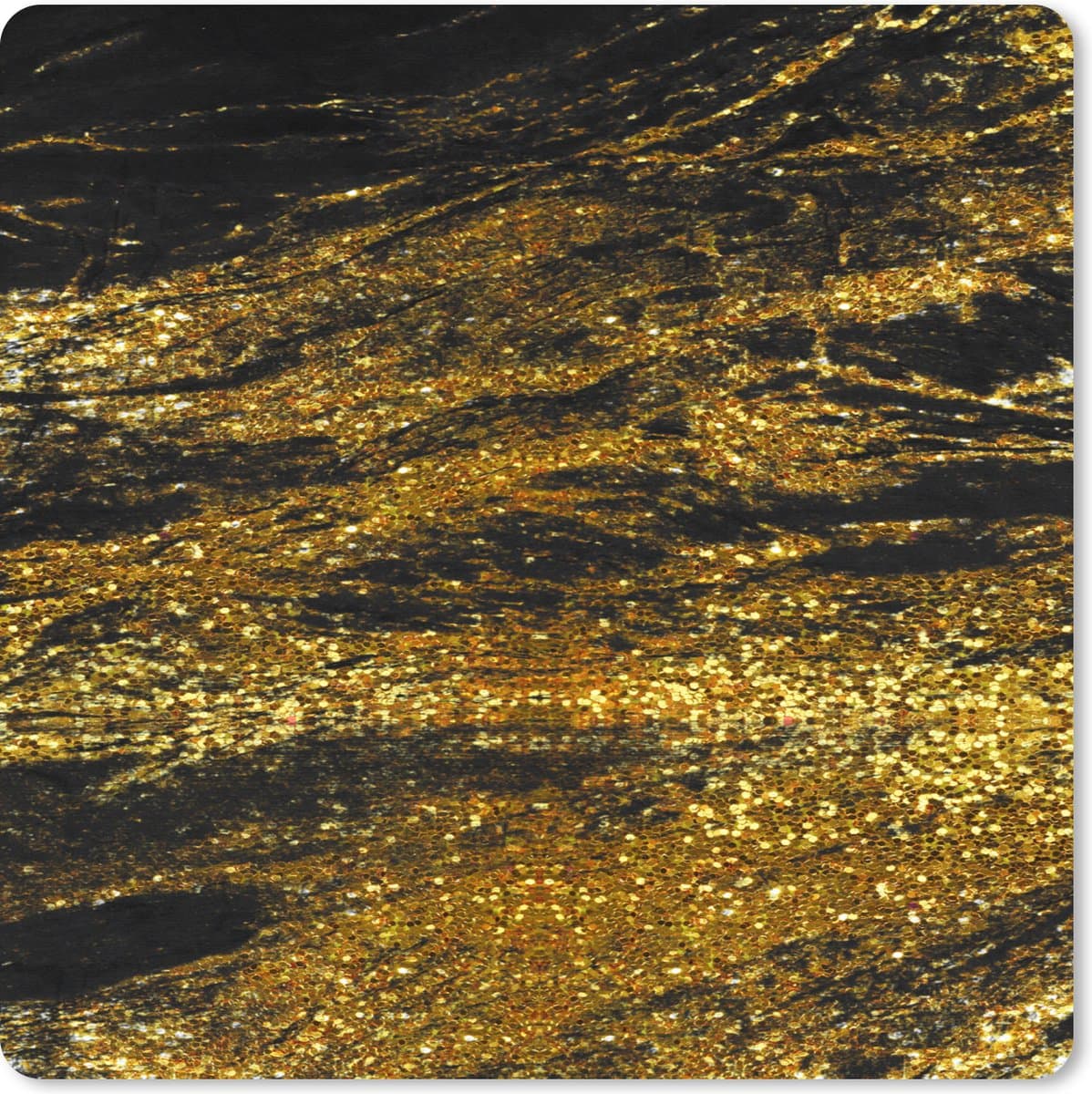 Muismat XXL 40x40 cm - Bureau onderlegger - Bureau mat Marmer - Goud - Zwart - Glitter - Bureaumat - Gaming mousepad xl - Bureaulegger groot - Computer deskmat