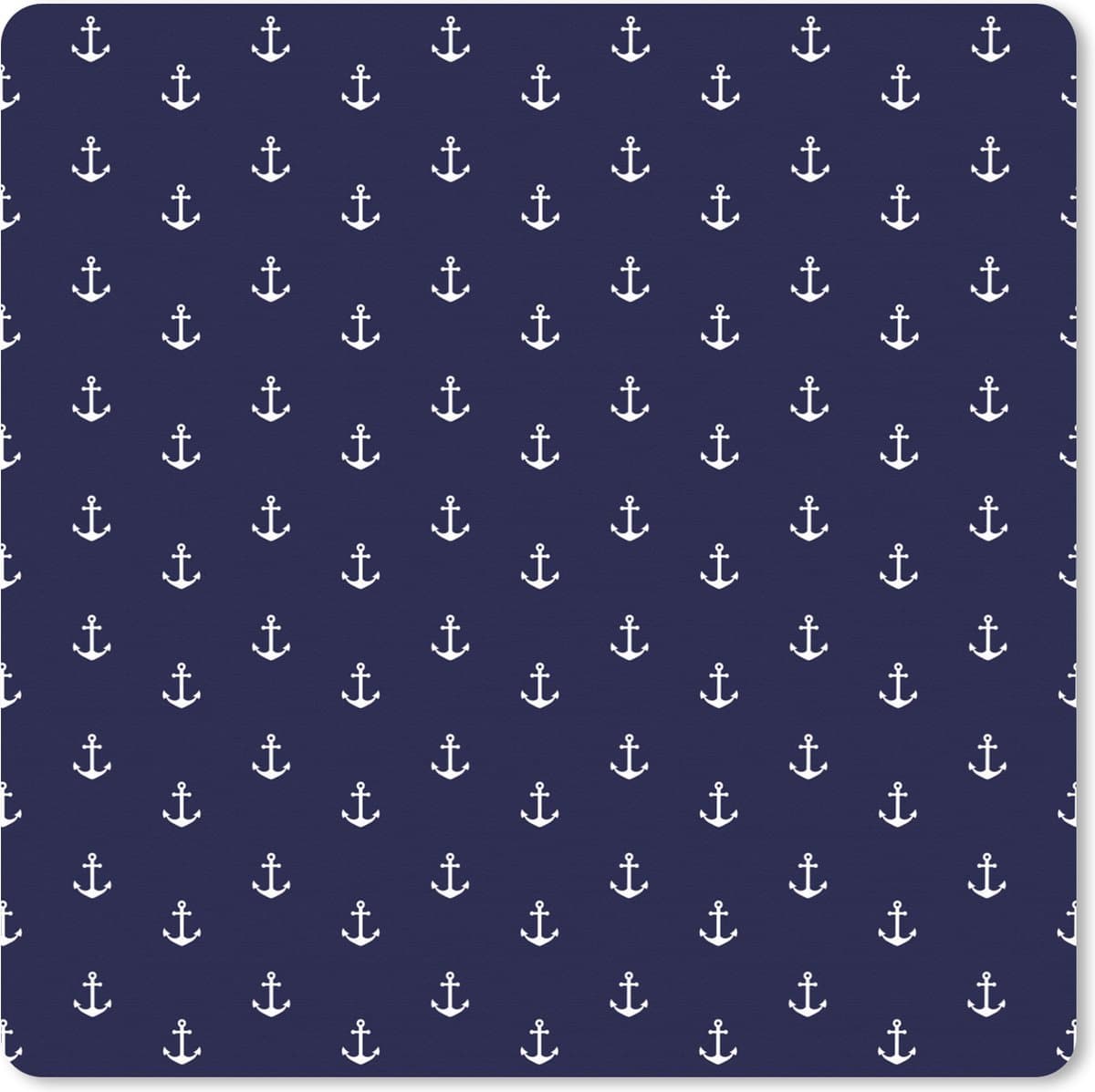 Muismat XXL 40x40 cm - Bureau onderlegger - Bureau mat Patroon - Strand - Zee - Anker - Bureaumat - Gaming mousepad xl - Bureaulegger groot - Computer deskmat