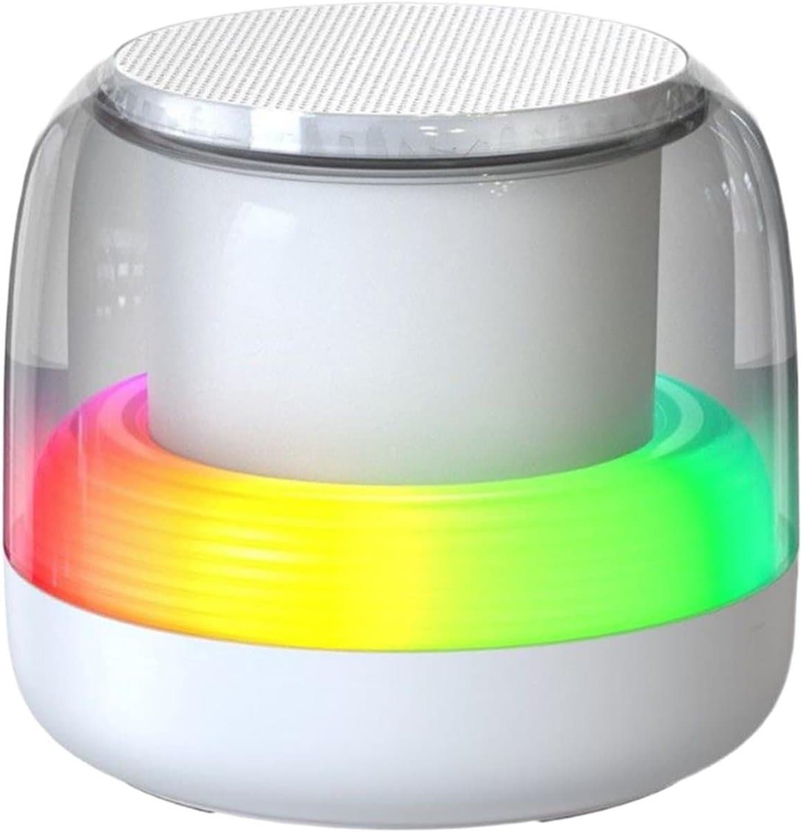 Draagbare luidspreker - Draadloze audio - Muziek en sfeer - RGB lichteffecten - 9.4 cm - Wit