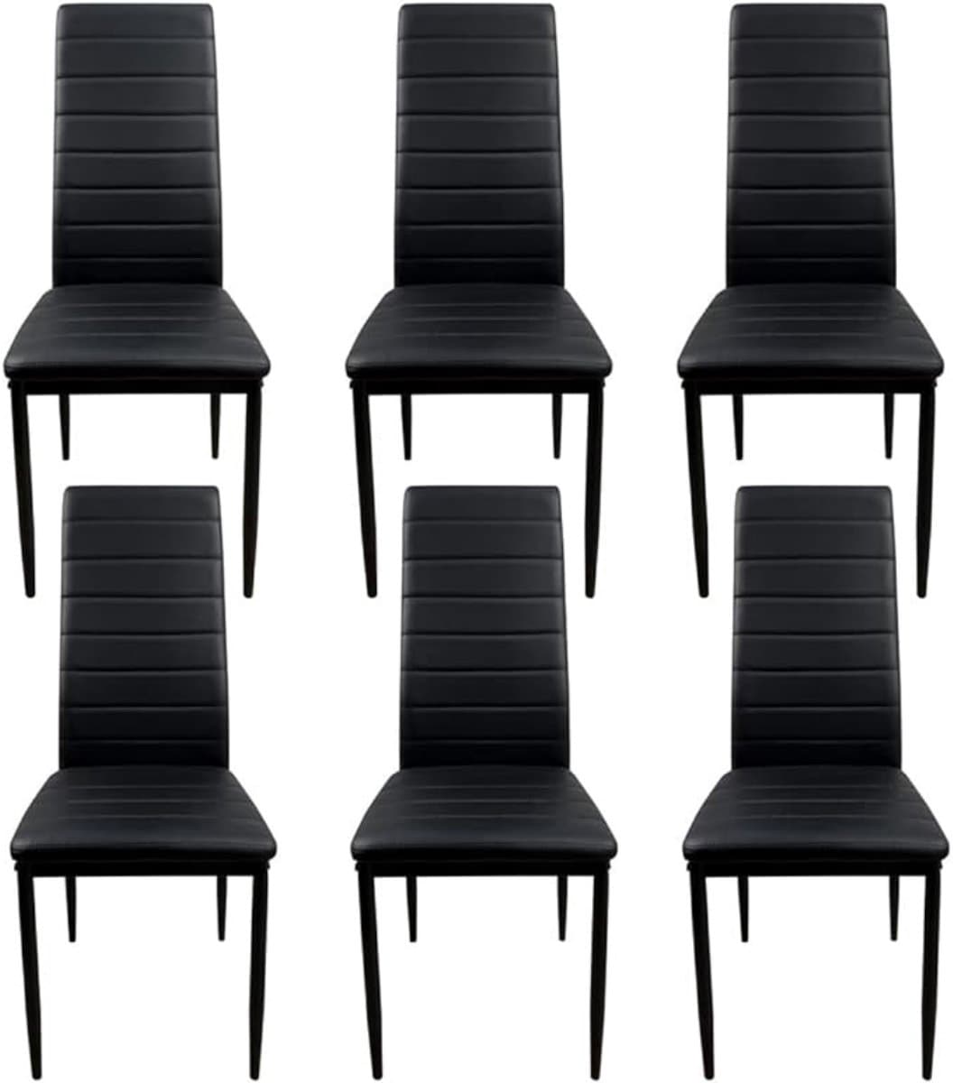 Zylo® Stoelen 6 Stuks - Stoelen - 38cm x 40cm x 96cm - Zwart