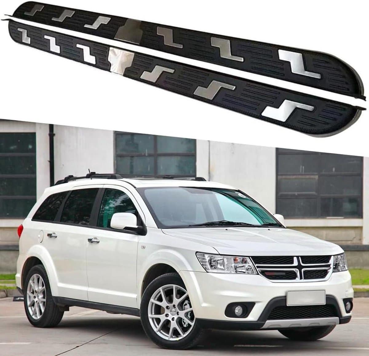 Treeplank Side Step - Nerf Bar Pedaal - Instappen Vergemakkelijken - Vliegtuig-Grade Aluminium - 2 Stuks - Zilver en Zwart
