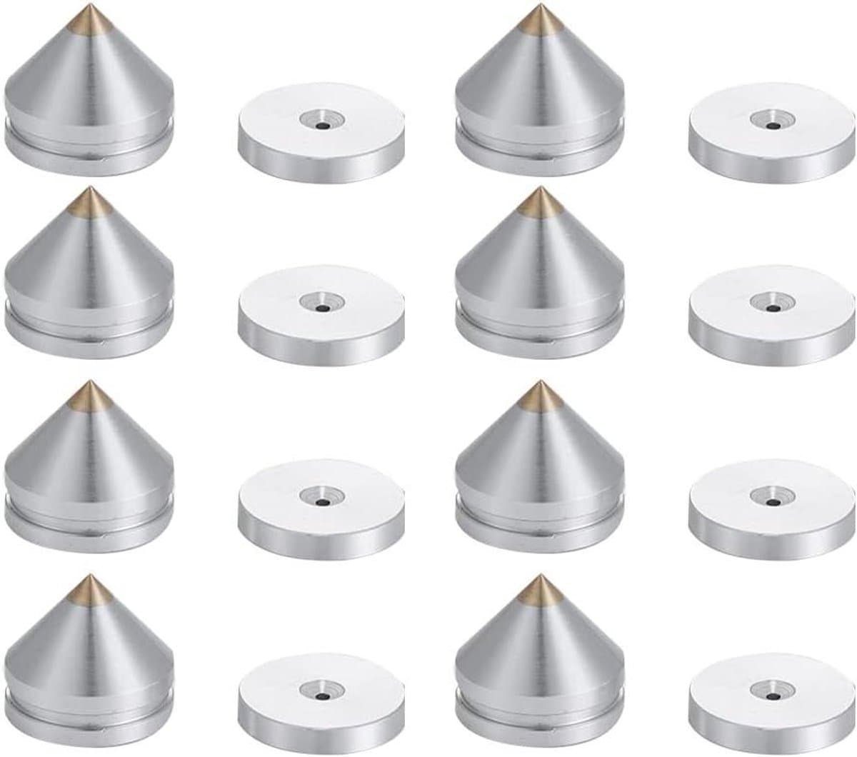 Luidspreker Spikes - Voet Pads - Geluid Verbeteren - Trillingen Minimaliseren - 8 Stuks - Zilver