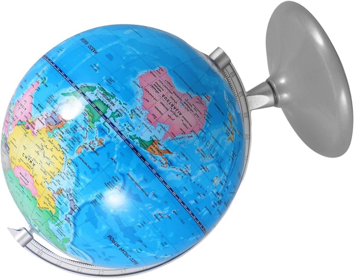 Interactieve Aardbol - Educatieve Wereld - Leren Geografie - 360 Graden Draaibaar - 30 x 23 x 20 cm - Blauw