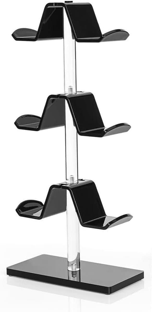 Controller Headset Stand - Organisatie Toren - Gaming Setup Optimaliseren - Verstelbare Acryl Constructie - 3 Lagen - Zwart