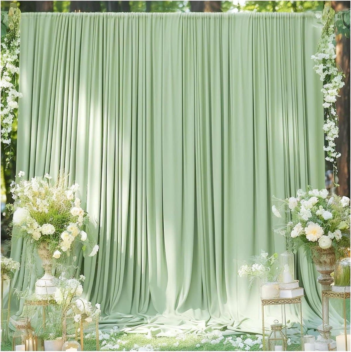 Bruiloft achtergrond - Feest decoratie - Evenementen aankleden - Kreukvrij materiaal - 150 x 245 cm - Groen