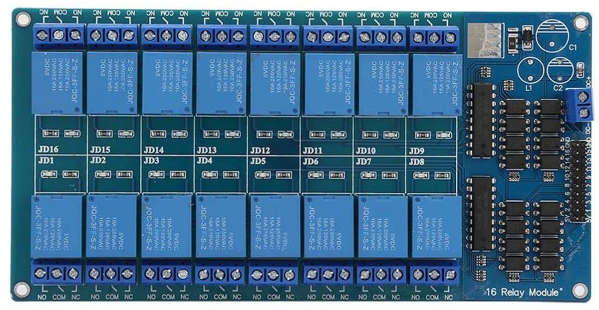 Store_9 - 16-kanaals relaismodule - Optocoupler bescherming - DC 5V - Microcontroller module - Ideaal voor automatisering - Compact formaat