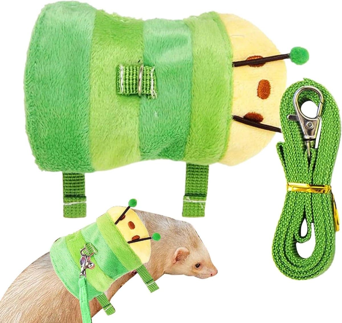 Huisdier Harnas - Harnas Hond Katten Harnas - Veilig Wandelen - Ademend Flanel - 110 cm - Groen