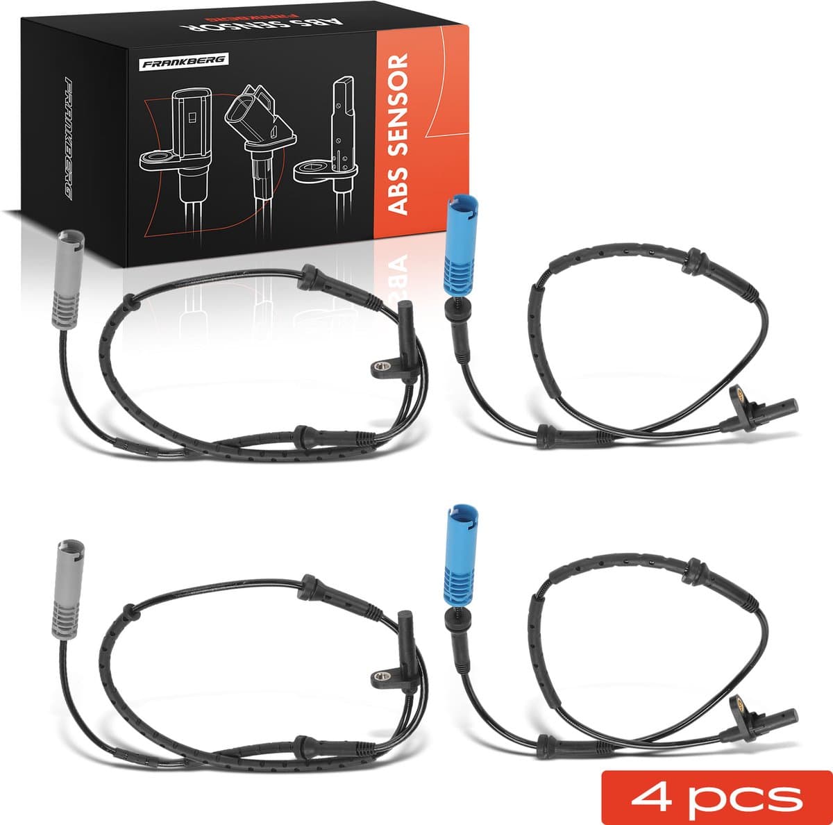 Frankberg 4x ABS Sensor Vooras en Achteras voor BMW 7er E65 E66 E67