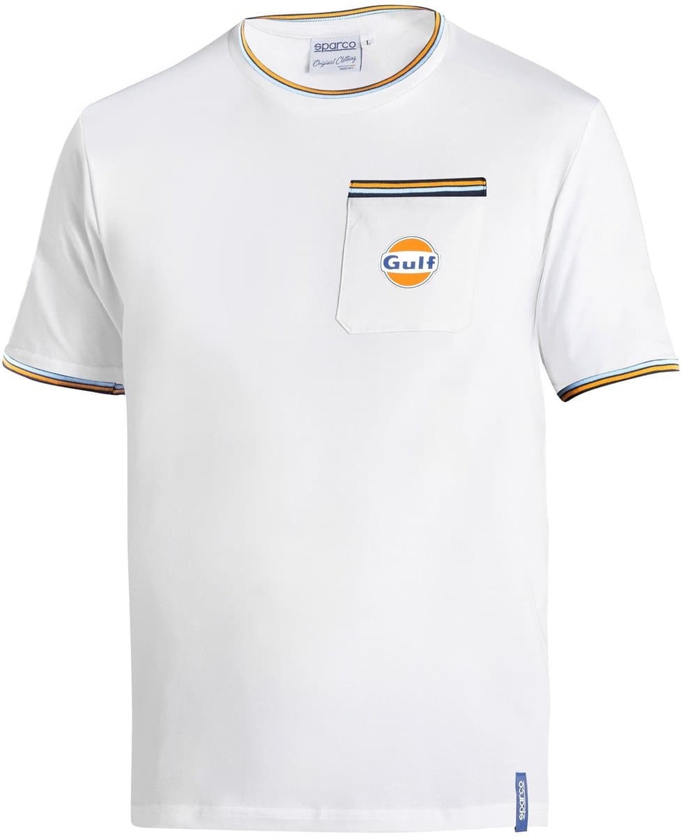 Sparco Gulf Gulf Pocket T-Shirt - Wit/Marineblauw — XS