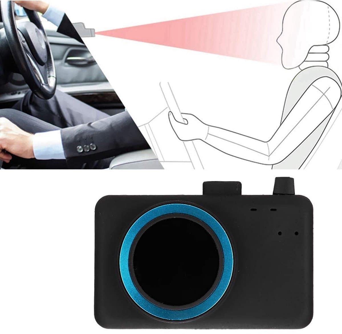 Dailygoody - Slaperigheid Alarm - Auto Vermoeidheid Waarschuwing - Veilig Rijden - Slaapmonitor - Real-time Waarschuwing - Geschikt voor Bestuurders -..