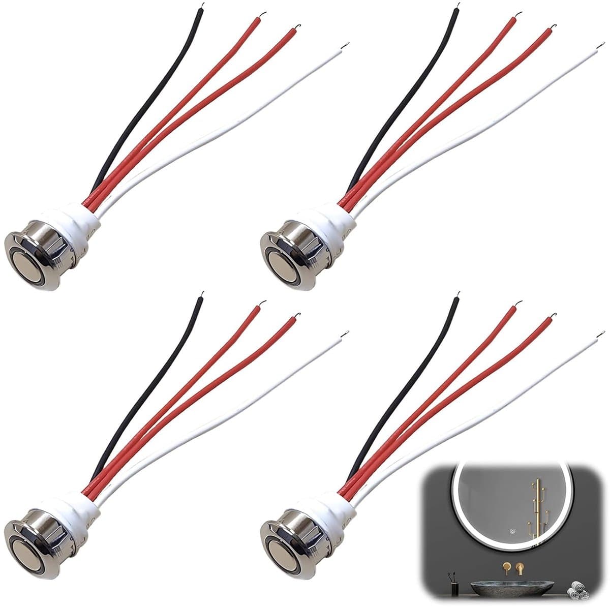 LED Touch Dimmer Schakelaar - Aanraakschakelaar Licht Sensor Dimmer - Verlichting Instellen - Traploos Dimmen Geheugenfunctie - 18 mm Montagegat