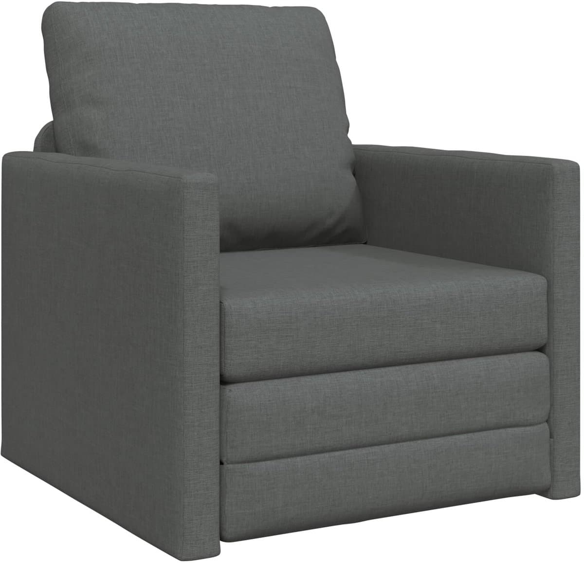 Slaapstoel - Uitklapbaar - Slaapbank - Logeerbed - Zetelbed - Slaapfauteuil - Vouwbed - 1 persoons - Zeer comfortabel - Donkergrijs