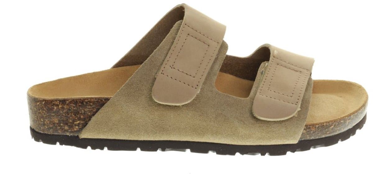 Taupe Slipper Suede Velcro Bionatura maat 42