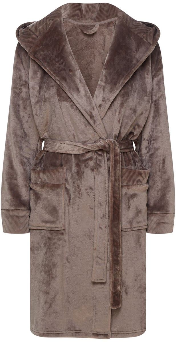 Esotiq Cessena - Damesbadjas - Beige - Met capuchon - Maat M