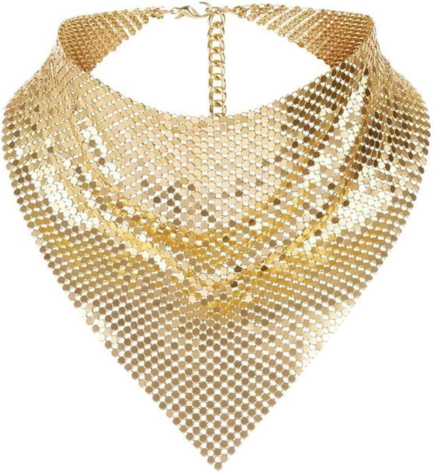 Glittering Bandanas Scarf for Party, Punk, Metallic Neckerchief for Women, Fashion Tie, Club, Party Costume - ShopVlot
